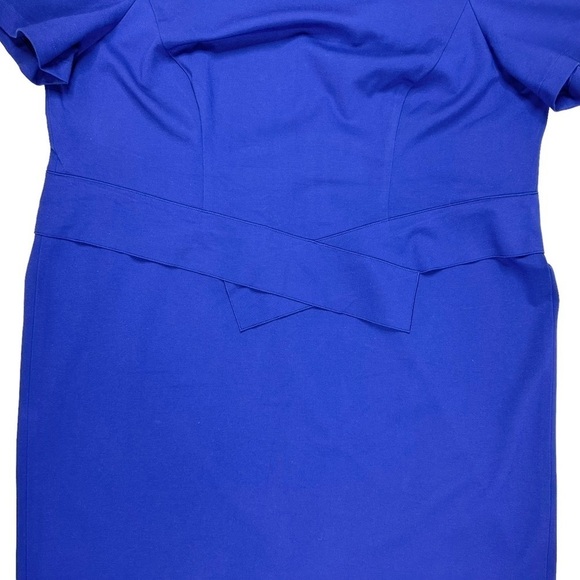 Lafayette 148 New York cobalt blue dress stretch short sleeves plus 22 - Picture 4 of 16